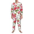 thumbnail image 3 of Fotbe Strawberry1 Pattern Long Sleeve Pajama Set for Men,Sleepwear Set,2-piece Loungewear Set,Soft PJs Comfy Nightwear with Pockets-XX-Large, 3 of 7