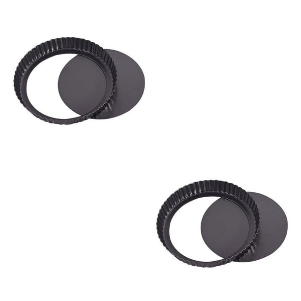 Yuarrent Quiche Pan Kits de utensilios para hornear con fondo extraíble Fácil de desmoldar Accesorio para hornear Suministros de cocina Utensilios de Engrosado 5 pulgadas 2piezas Yuarrent CBP300451