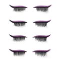 thumbnail image 1 of Pestañas postizas con delineador de ojos, 4 pares, pegatina reutilizable, impermeable, larga duración, pegatina de párpado rosa brillante, maquillaje de ojos fácil Gao Jinjia LED, 1 of 2