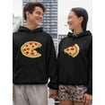thumbnail image 6 of The Missing Piece Pizza & Slice - His and Her Hoodies - Matching Couple Hoodies Men's Black Medium / Women Black Large, 6 of 6