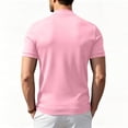 thumbnail image 5 of Men's Mock Neck Shirt Short Sleeve Slim Fit Basic Casual Solid Color Pullover Tee Light pink S, 5 of 6