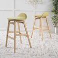 thumbnail image 2 of GDF Studio Tenley Mid Century Modern Upholstered 30.5 Inch Barstools, Set of 2, Green Tea Fabric and Oak, 2 of 10