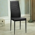thumbnail image 5 of Gymax Set of 4 PVC Dining Side Chairs with Metal Frame High Back Home Kitchen Black, 5 of 10