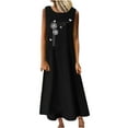 thumbnail image 1 of Birdeem Robes de Mode pour Femmes Été Décontracté Col Rond Sans Manches avec Poches Robe Longue de Plage, 1 of 4