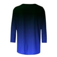 thumbnail image 4 of Birdeem T-Shirt Ample Imprimé pour Femmes, Blouse à Manches 3/4, Col Rond, Hauts Décontractés, 4 of 12