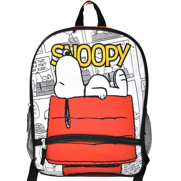 Snoopy Comics 16" Nylon School Backpack for Kids, with a front Pocket