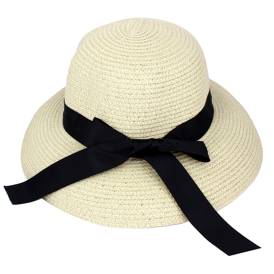 Unique Bargains Tasharina Women S Straw Braided Sun Visor Bowtie Unique Bargains Tasharina Women S Straw Braided Sun Visor Bowtie Ornament Floppy Beach Hat Cap Beige