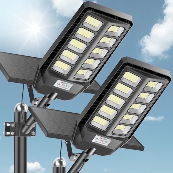 Luces Solares VOOJOY 7000K Crepúsculo al Amanecer con Sensor de Movimiento Paquete de 2