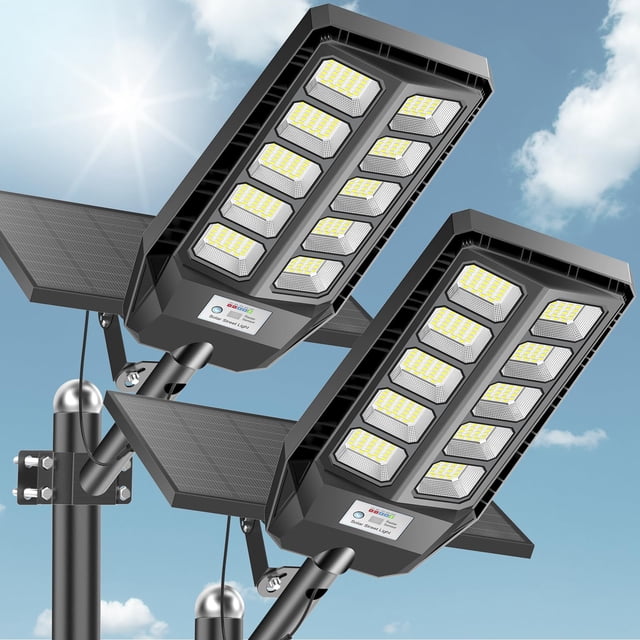 Luces Solares VOOJOY 7000K Crepúsculo al Amanecer con Sensor de Movimiento Paquete de 2