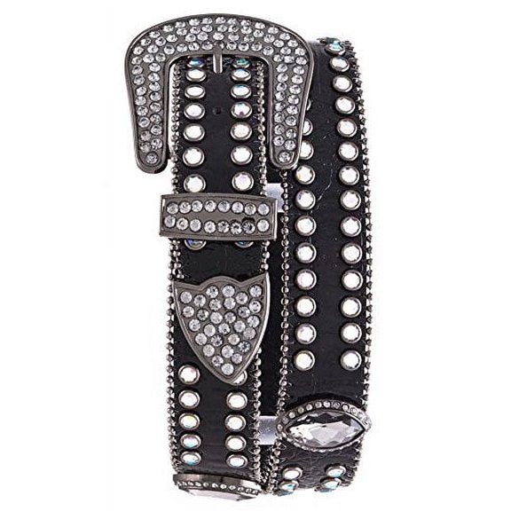 Nomad Creek Women's Rhinestone Studded Leather Belt