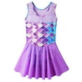 thumbnail image 3 of BAOHULU Skirted Gymnastics Leotards for Girls Purple Sleeveless Ballet Dance Dress, 3 of 6