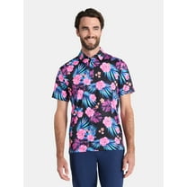 Birdie Bound Men's and Big Men's Hawaiian Dream Print Polo Golf Shirt, Sizes S-3XL