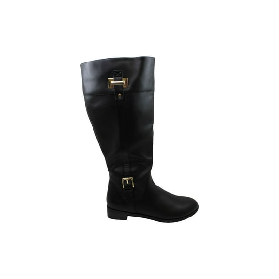 Karen Scott Womens Deliee2 Leather Almond Toe Knee High, Black PU, Size 8.5