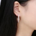 thumbnail image 4 of Hoop Earrings for Women Gold Plated Clear Cubic Zirconia Ginger Lyne Collection, 4 of 5