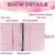 thumbnail image 4 of Carpeta para tarjetas fotográficas Kpop A5, álbum de 6 anillos con 200 ranuras tarjetas, cubierta cuero cierre hebilla magnética organizar coleccionables (rosa), 4 of 6