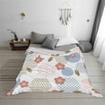 thumbnail image 2 of YFYANG Lightweight Warm Flannel Blanket, Geometric Floral Patterns Throw Blanket for Bed, Sofa, Travel, Camping, 80"x60", 2 of 7