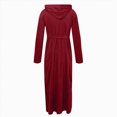thumbnail image 5 of NOLDARES Men's Bathrobe Lightweight Kimono and Hooded Robes Breathable Bath Robe, Classic Plus Size Robe with Pockets for Shower Spa Lounge & House(H224-Red), 5 of 5