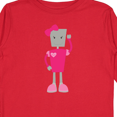thumbnail image 4 of Inktastic Cute Robot, Girl Robot, Pink Robot With Ribbon Girls Long Sleeve Toddler T-Shirt, 4 of 5