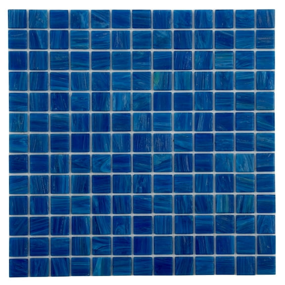 Celestial 12 in. x 12 in. Glossy Trypan Blue Glass Mosaic Wall and Floor Tile (20 sq. ft./case) (20-pack)