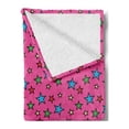 thumbnail image 2 of Pop Art Soft Flannel Fleece Blanket, Vintage Retro 50s Comics Themed Image with Stars Pattern on Hot Pink Color Backdrop, Cozy Plush for Indoor and Outdoor Use, 50" x 60", Multicolor, by Ambesonne, 2 of 5