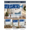 thumbnail image 6 of Christmas Snowman Valance Curtain for Windows Winter Showflake Blue Curtain Valances Short Window Treatments Panels for Kitchen Bathroom Laundry Room Basement 56 x 16 Inch, 6 of 7
