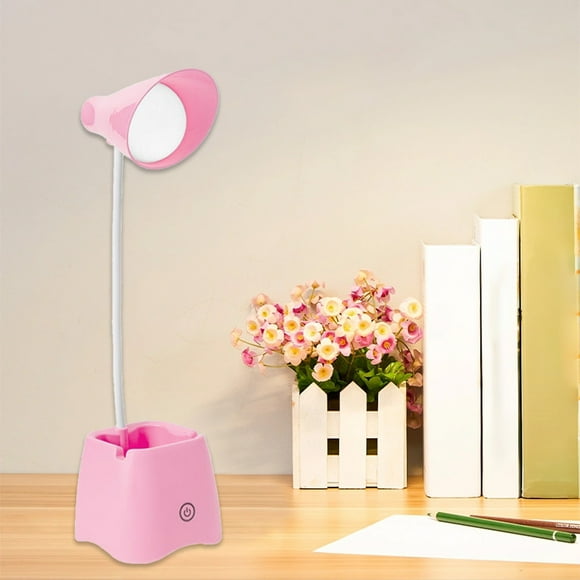 Lámpara de escritorio LED para protección ocular | Luz de lectura con clip recargable por USB | Brillo ajustable | Diseño de cuello de cisne | Lámpara de mesita de noche regulable | Brazo flexible