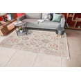 thumbnail image 2 of Ethnic Area Rug, Neutral Colored Folk Floral Ornaments Botanical Composition Cultural Design, Soft Carpet for Living Room Decor with Distressed Look, 4' X 5.7', Eggshell and Salmon, by Ambesonne, 2 of 6