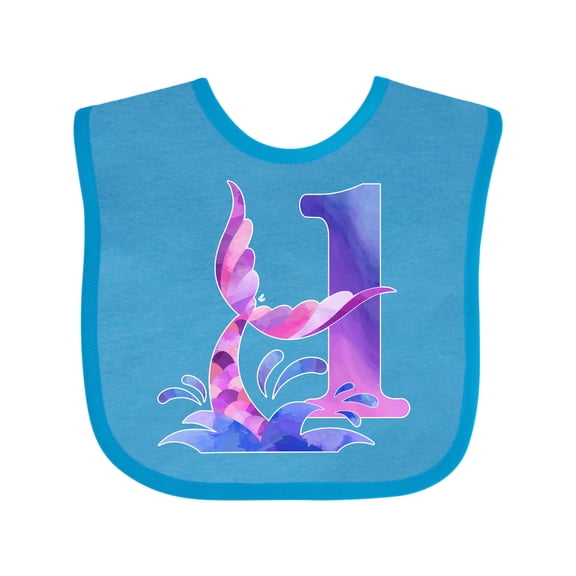 Inktastic 1st Birthday Mermaid Tail Boys or Girls Baby Bib