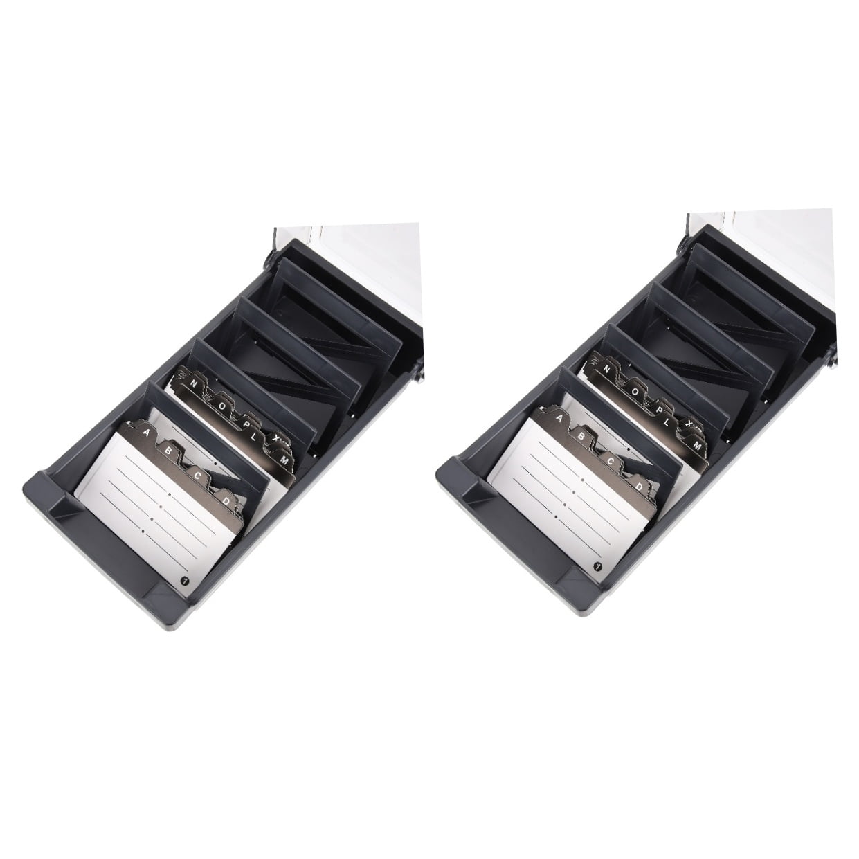 2 PCS Id Card Boxes Index Case Sturdy Holder Business