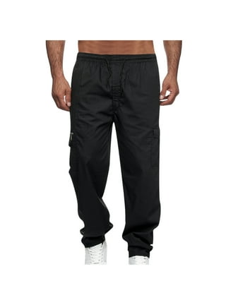 Men's Drawstring Cargo Pants Athletic-Fit 6 Pockets Casual Work Joggers  Sweatpants Lightweight Outdoor Trousers