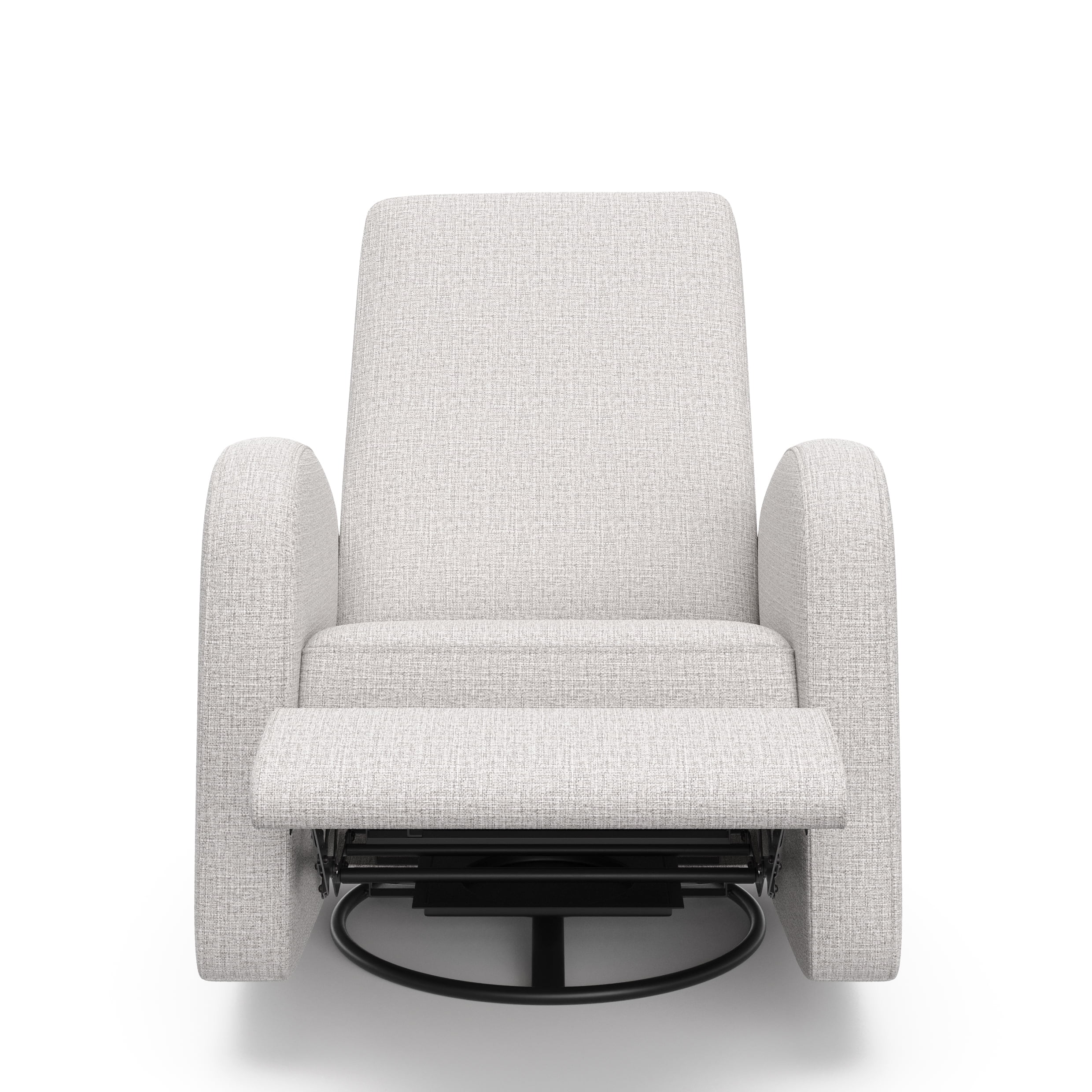 Storkcraft Santa Monica Infant Power Recliner Swivel Glider with USB, Steel Basketweave
