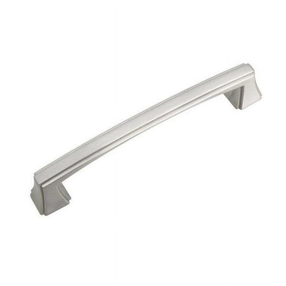 Utopia Alley Brett Pull Handle - Decorative Cabinet Drop Pull Handles- Vintage Cabinet Hardware with Hand Finished Brushed Nickel - Metal Drawer Pull Handle, 5.0" Center to Center