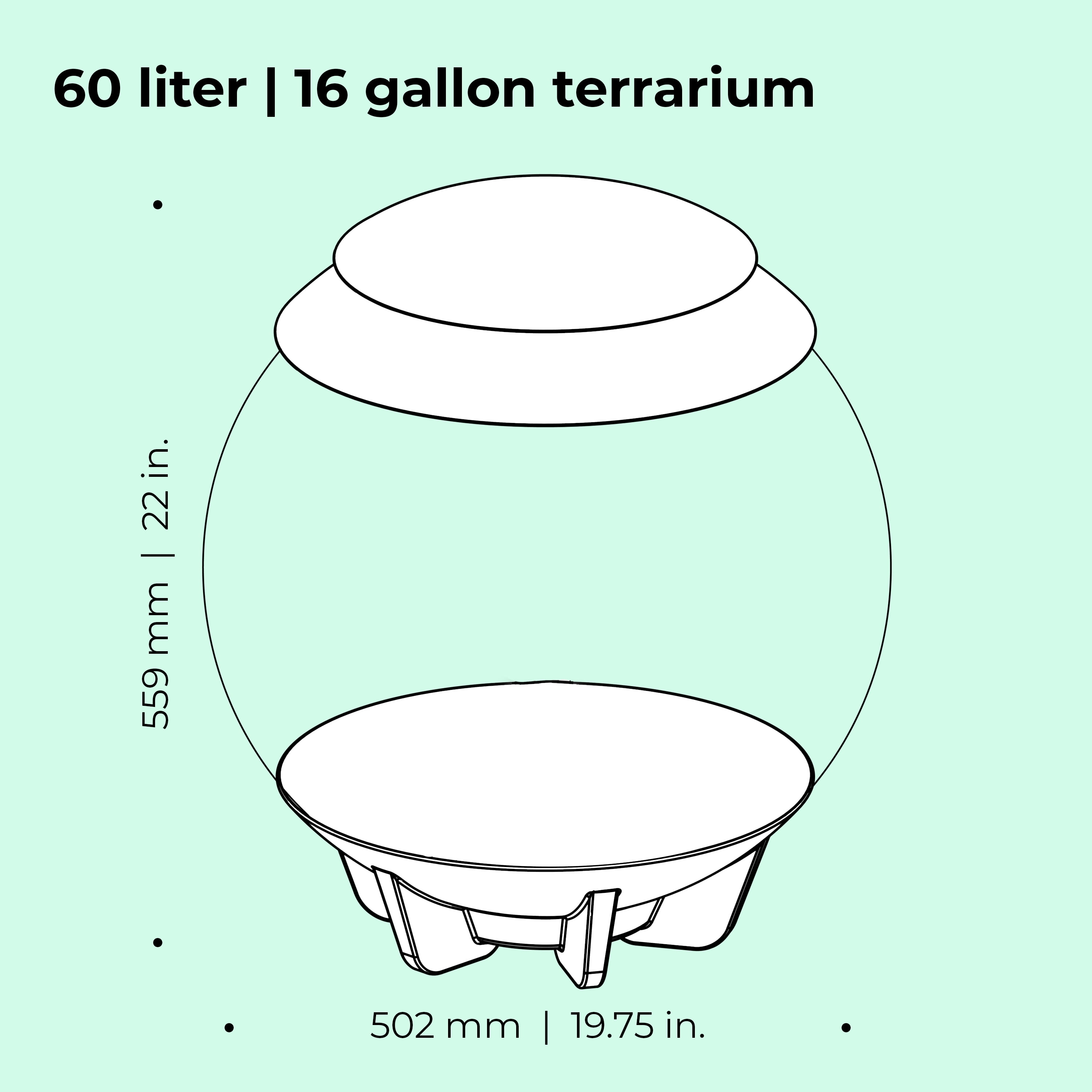 biOrb AIR 60 LED Terrarium With LED Lights - Acrylic, White