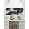 thumbnail image 5 of Valances for Windows Black White Rod Pocket Cafe Window Treatments Valance Curtains for Kitchen Bathroom Laundry Basement Windows 60"x14", 5 of 9