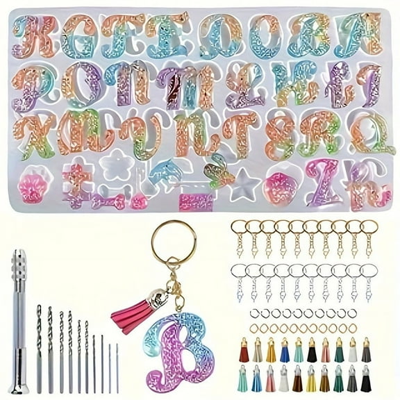 Alphabet Letter Keychain Resin Mold Kit
