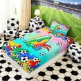 thumbnail image 5 of Erosebridal Letter A Teal Gradient Soccer Ball Print Twin Sheet Sets, Sports Monogram Bedding for Kids Boys and Girls, 1 Flat Sheet, 1 Fitted Sheet and 1 Pillowcase, 5 of 6