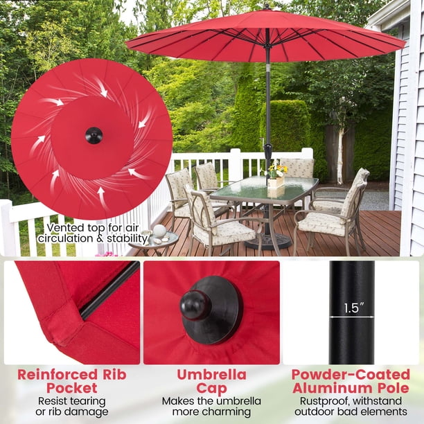 bradsdeals patio umbrella 10' Umbrella with Rotation & Base $90 at Brad's Deals