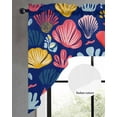thumbnail image 3 of Blue Coastal Kitchen Swag Valances for Windows, Watercolor Summer Ocean Seashells Conch Swag Valances Curtains for Living Room, Rod Pocket Window Treatments for Bathroom, Bedroom, Cafe, 56"x36", 3 of 6