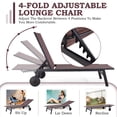 thumbnail image 3 of Yoleny Patio Lounge Chair with Wheels, Outdoor Lounge Chairs Set of 2 with Adjustable Backrest, Waterproof Textilene Pool Lounge Chairs with Side Table for Patio Poolside Deck, Brown, 3 of 7