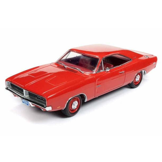 1969 Dodge Charger R/T Hardtop, Charger Red - Auto World AMM1174 - 1/18  scale Diecast Model Toy Car 