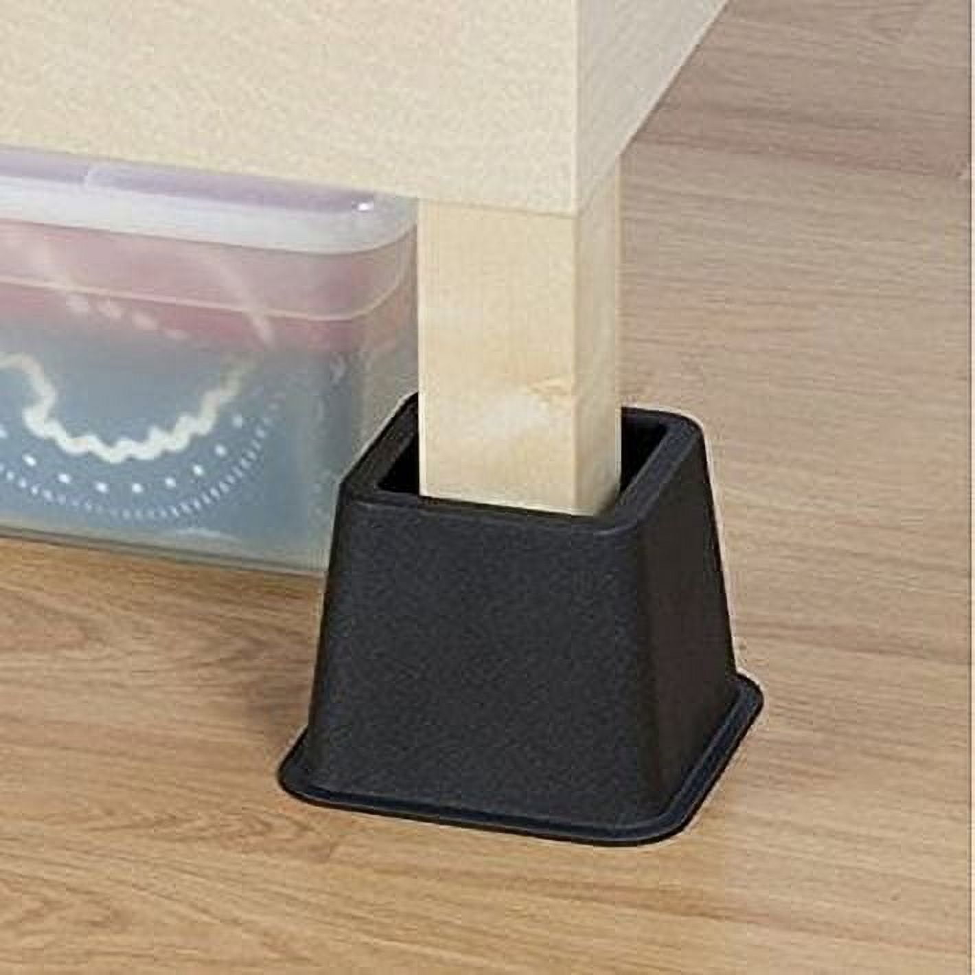 CreativeWare Plastic, Adjustable Bed Riser System in Black, 8 Count