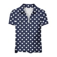thumbnail image 3 of Puntoco Womens Golf Polo Shirts Summer Short Sleeve 1/4 Zip Tops Moisture Wicking Casual Tennis Activewear Navy M(M), 3 of 5