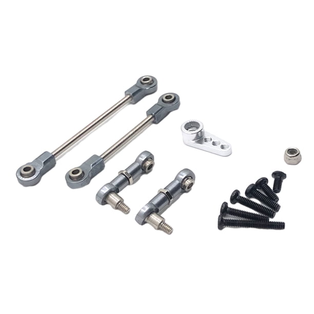 Vogacara Varilla de enlace de dirección, varillas de tracción, servoenlaces, brazo servo 28T para servoenlaces 1/28 Wltoys K969 Kits de construcción modelo Color titanio