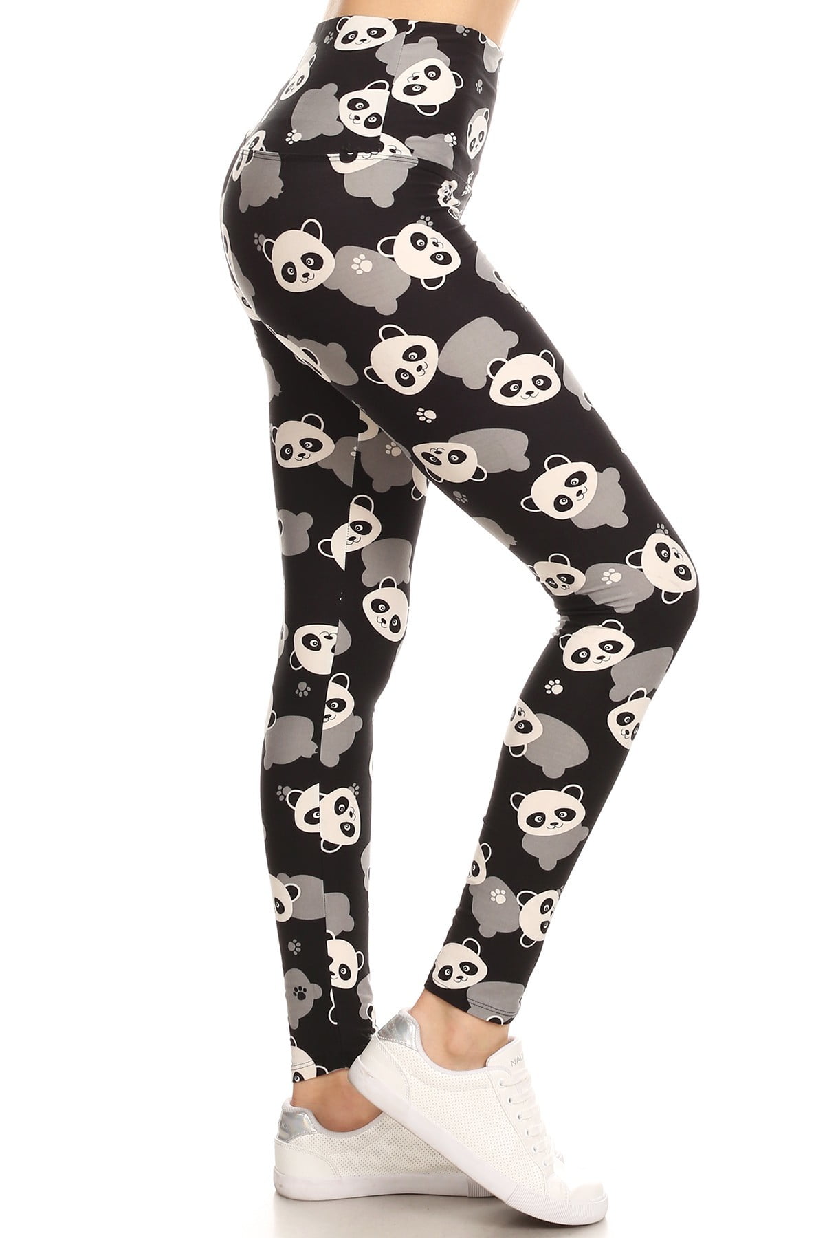 Yoga Band Panda Print Leggings (Plus 