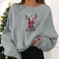 thumbnail image 1 of Sudaderas navideñas para mujer, divertidas sudaderas con estampado gráfico, cuello redondo, manga larga, sudaderas modernas., 1 of 6