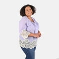 thumbnail image 4 of TAMSY Lavender Color Vintage Tunic with Lace Trim Size - S Birthday Mothers Day Gifts, 4 of 6