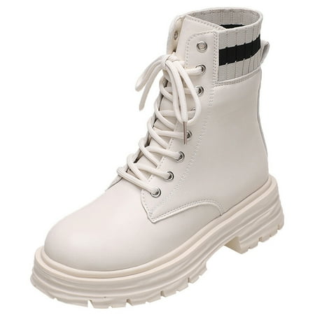 

Fsqjgq Womens Boots Size 12 Wide Arrival Style Beige White Winter Women Fashion Platform Pu Ankle Boots Edge Of Life Boots Women s Boots White 37
