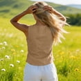 thumbnail image 5 of Lumtrix Vest Tops for Women Cotton Linen Summer Tank Top Lightweight Button Down Sleeveless Shirts V Neck Business Casual Tank 2026 for Work Office Vacation Camel M, 5 of 5