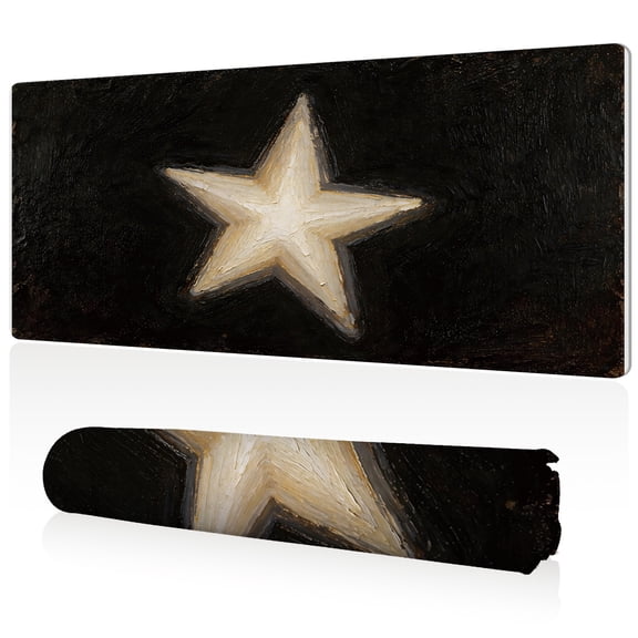 LIVEKEY Mouse Pad Ultra Large 80x40x0.3cm Full Desk Coverage Hand Painted Star Art Design Non Slip Durable Sewn Edges