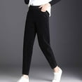 thumbnail image 4 of Pantalones mujer Bolsillos Pantalones holgados Pantalones casuales Pierna recta sólida Negro Zulema pantalones casuales altos, 4 of 8